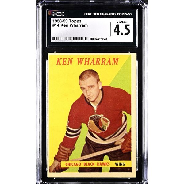 1958-59 Topps #14 Ken Wharram RC (CGC 4.5)