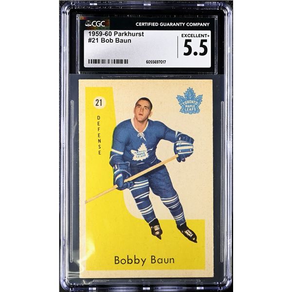 1959-60 Parkhurst #21 Bob Baun (CGC 5.5)