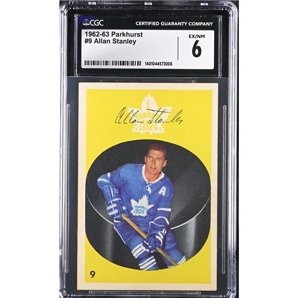 1962-63 Parkhurst #9 Allan Stanley (CGC 6)