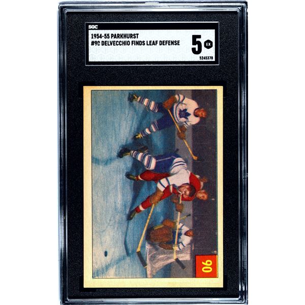 1954-55 Parkhurst #90 Delvecchio Finds Leafs Defense... (SGC 5)