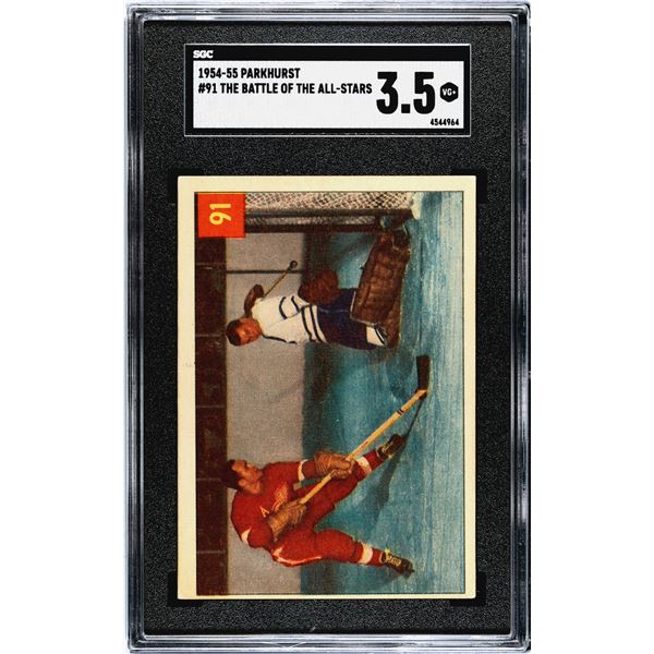 1954-55 Parkhurst #91 Kelly/Lumley Battle (SGC 3.5)