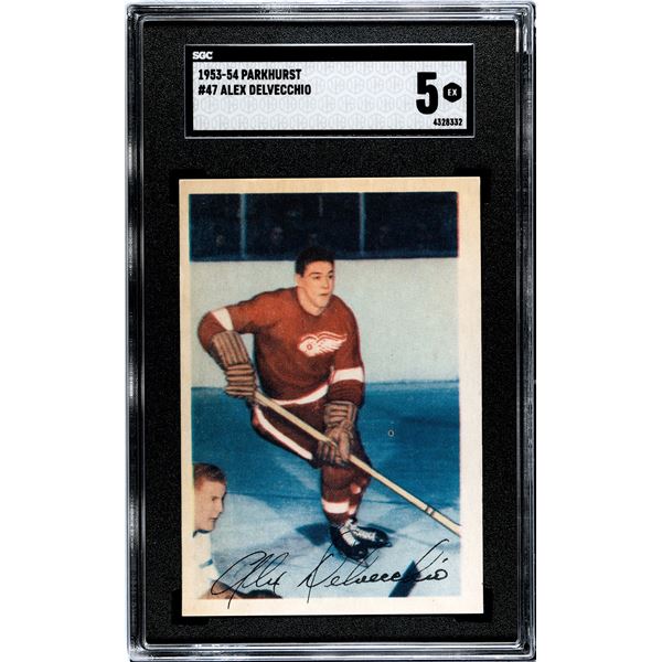 1953-54 Parkhurst #47 Alex Delvecchio (SGC 5)