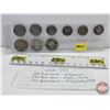 Image 1 : USA Coins (9) : - Nickels (2) : Unknown - Dimes (4) : 1935 & 1943 - Quarters (3) : 1943; 1944; 1952 