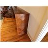 Image 8 : Wooden Console Table w/ Textured Geometric Carved Top 66" x 15" x 32"H