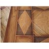 Image 8 : Square Wooden Table w/ Carved Details and Inlays, Geometric Pattern