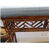 Image 8 : Wooden Console Table w/ Rattan Base 74" x 13" x 34"H