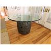 Image 2 : Round Glass Table w/ Leaf Patterned Base 48" Dia, 29"H