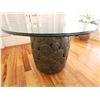 Image 8 : Round Glass Table w/ Leaf Patterned Base 48" Dia, 29"H