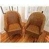 Image 2 : Qty 2 Woven Rattan Lounge Chairs w/ Seat & Back Cushions 26" x 20" x 39"H