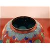 Image 8 : Enameled Cloisonne Ginger Jar w/ Lid & Floral Motif Marked China 7"H