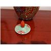 Image 8 : Red Ginger Jar w/ Lid, Lotus Flower Accent, Maker's Mark 10"H