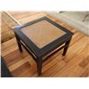 Image 8 : Qty 2 Wooden Side Tables w/ Woven Tops 25" x 25" x 20"H