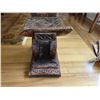 Image 8 : Carved Hardwood Throne Ottoman 20" x 10" x 14"H w/ Cushion