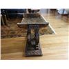 Image 8 : Carved Hardwood Throne Ottoman 20" x 12" x 18"H w/ Cushion