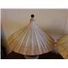 Image 8 : Qty 2 Table Lamps w/ Frog Base & Fan Shades 19"H