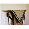 Image 2 : Lacquered Clothes Rack 59" x 64"H & Two Fringed Textiles