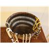 Image 2 : Woven Basket 16" Dia, 13"H w/ Draped Shell & Kukui Nut Lei