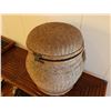 Image 2 : Woven Basket w/ Handles, Lid & Metal Hardware 18"H