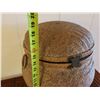 Image 8 : Woven Basket w/ Handles, Lid & Metal Hardware 18"H