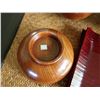 Image 8 : Multiple Wooden Bowls & Saucers w/ 2 Red Trays, Misc Sizes