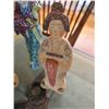 Image 2 : Qty 3 Glazed Ceramic Asian Figurines in Traditional Costumes, Misc Sizes