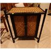 Image 1 : Black Rattan Cabinet w/ Woven Top & Doors 23" x 18" x 26"H