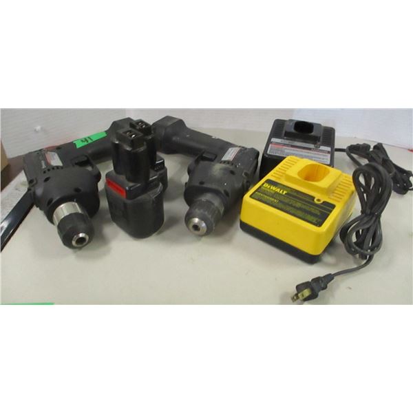 CORDLESS DRILL, CHARGER, 2 BATTERIES