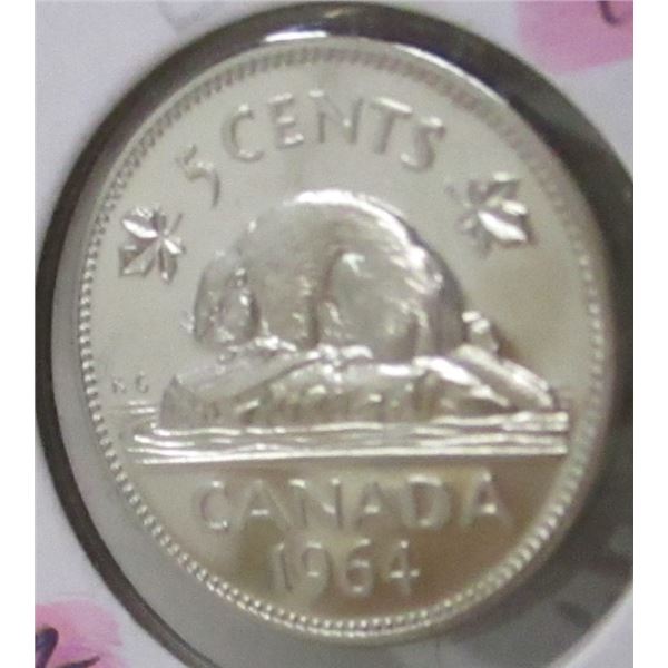 1964 PROOF OVER 60 YEAR OLD CAMEO NICKEL