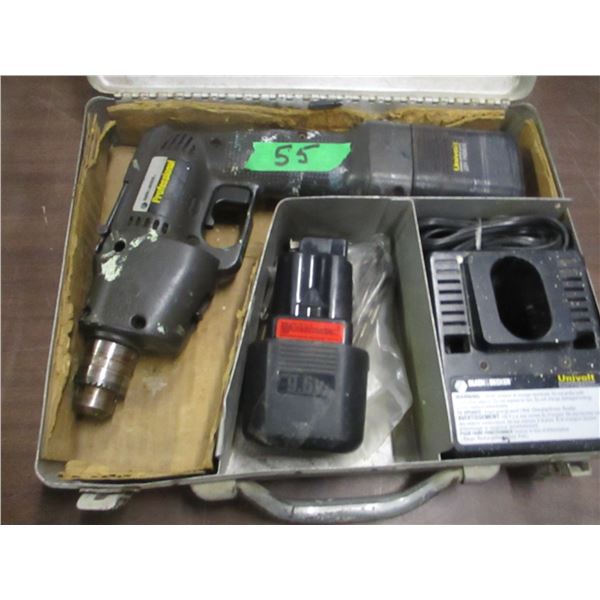 CORDLESS DRILL, CASE, BATTERY & CHARGER