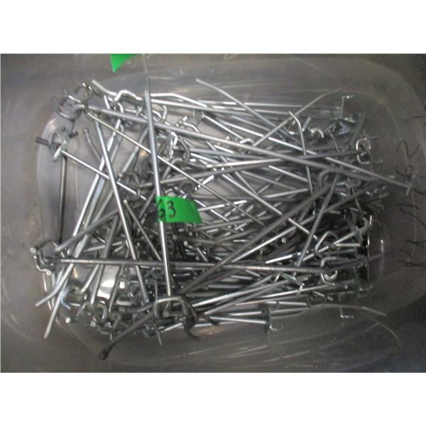 ESTATE:  BIN C/W ASSORTED PEG BOARD HOOKS