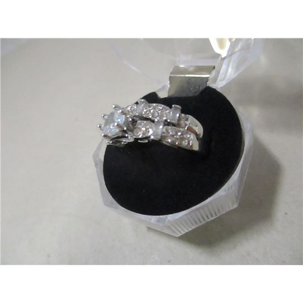 SILVER COLOR 2 PIECE RING SET (SIZE 9)