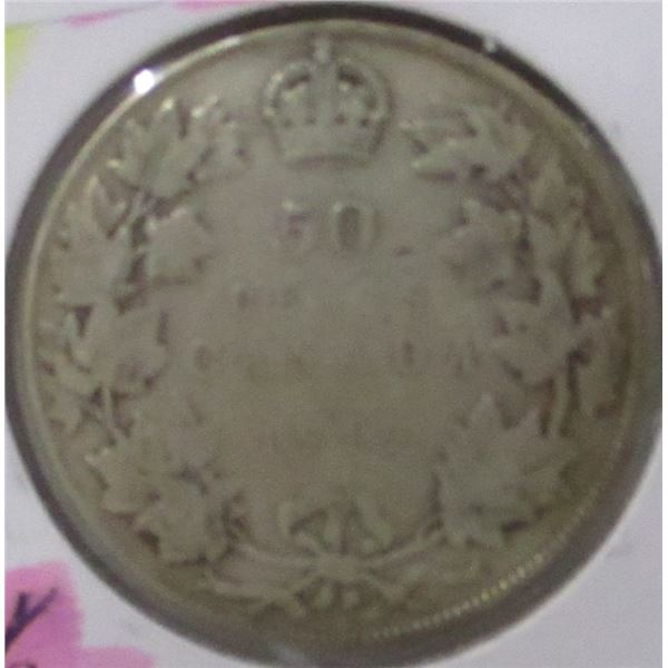 1919 KING GEORGE V CANADA SILVER HALF DOLLAR