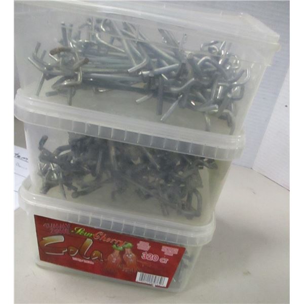 ESTATE:  3 PLASTIC BINS & HOOKS