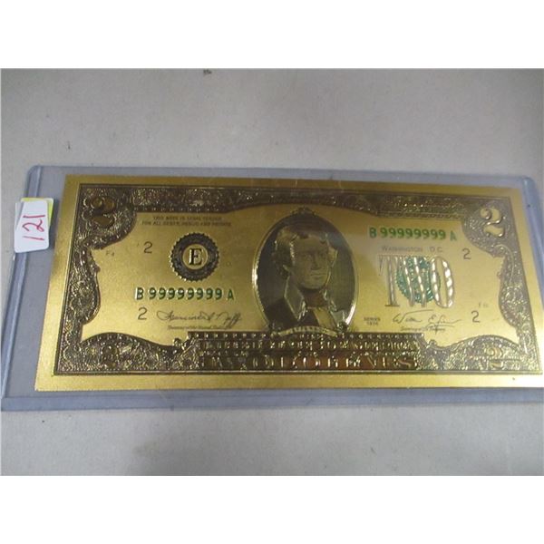 1976 USA GOLD SHIELD USA $2 BILL