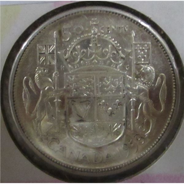 1958 CANADA SILVER HALF DOLLAR
