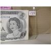 Image 4 : 1973 (RADAR SERIAL NUMBER) UNCRICULATED LAST OF CANADA $1 BILLS