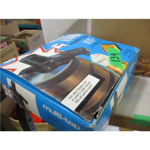 BOX C/W HAND PUMP, ORNAMENTS, ETC