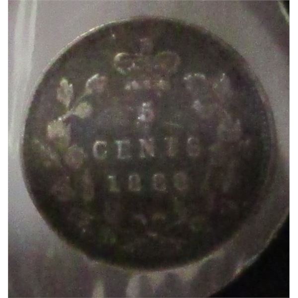 1888 CANADA VICTORIAN SILVER FIVE CENT