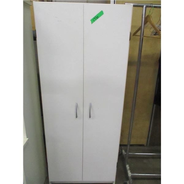 ESTATE:  WHITE 2 DOOR CABINET (5' TALL)