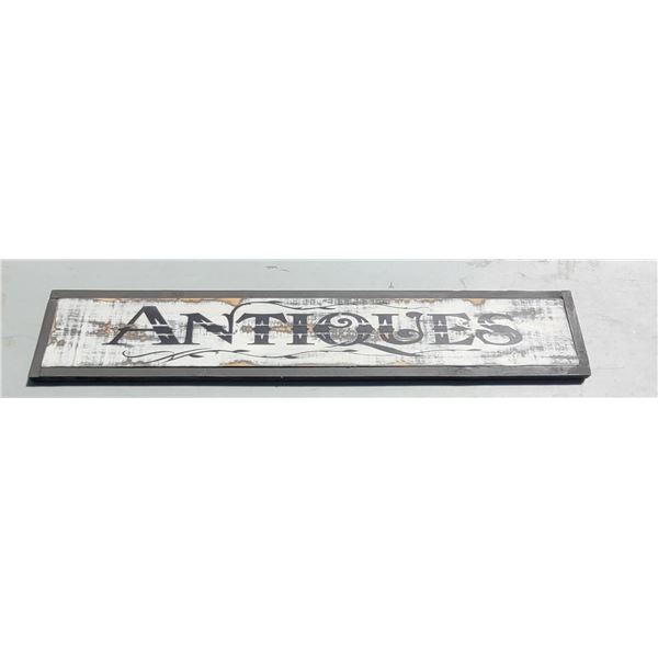 31.5 x 7" Wooden Antiques Sign