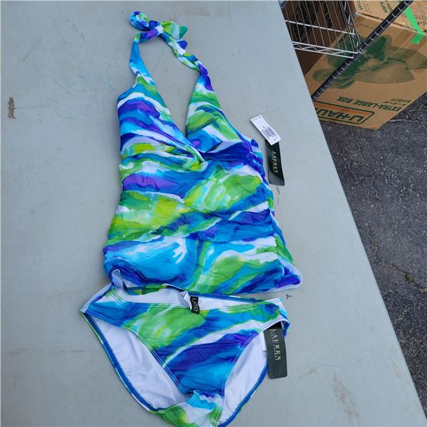 NWT Lauren Ralph Lauren 2 Piece Bathing Suit - Sz 8
