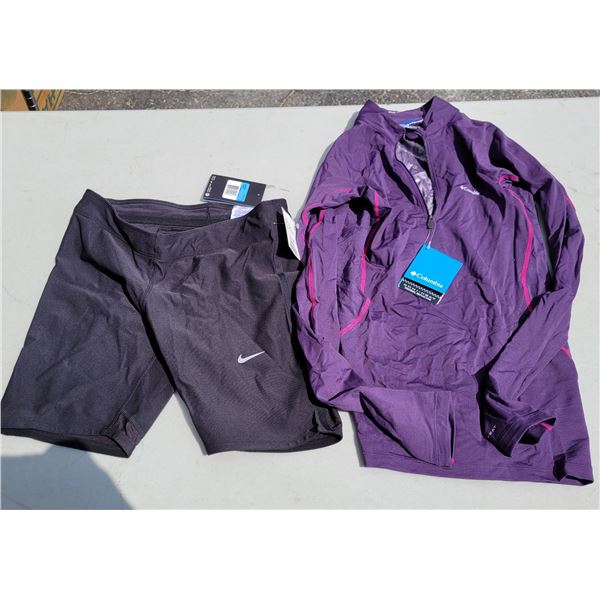 Lot of 2 NWT Clothing - Nike Shorts Sz Med, Columbia Omni Heat Jacket, Sz M