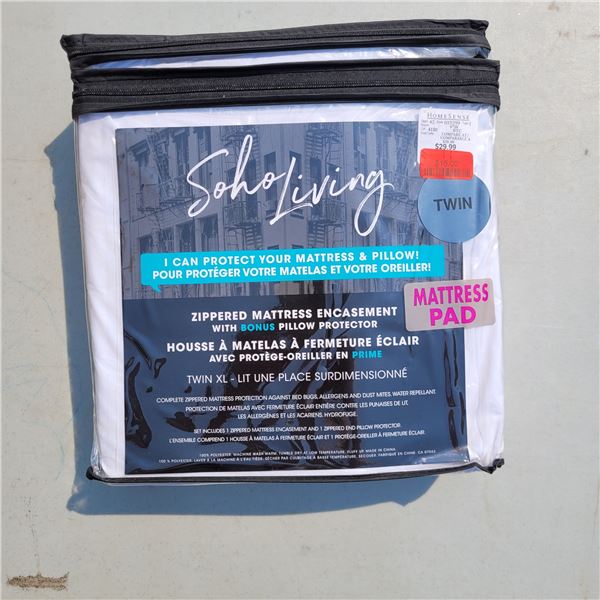 New Soho Living Zippered Mattress Encasement Cover - Twin