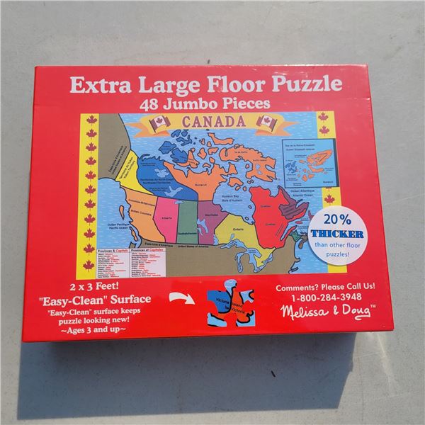New Sealed Melissa & Doug Extra Large Floor Puzzles - Map of Canada