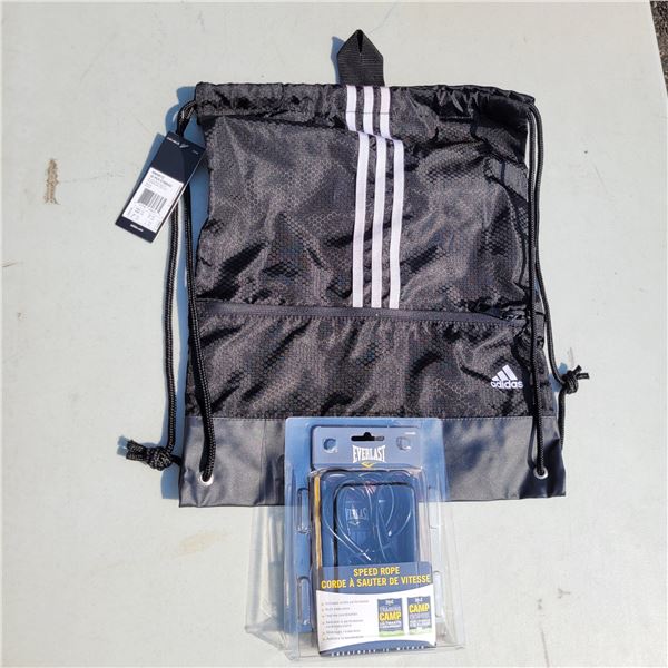 NWT Adidas Carry Sack + Everlast Speed Rope