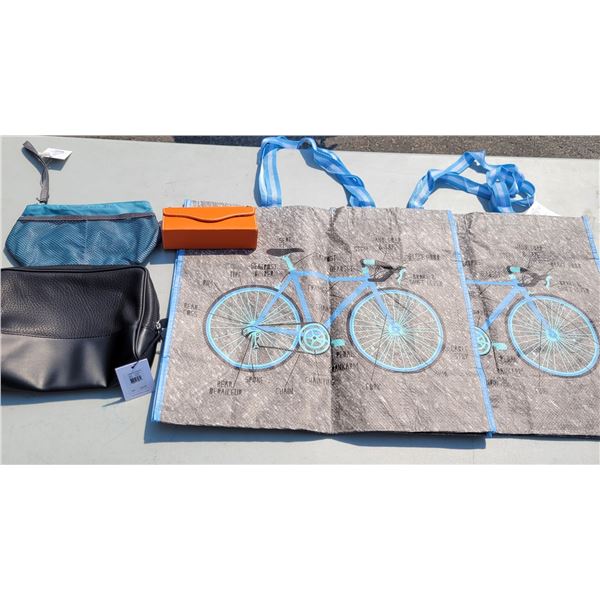 New Bag Accessory Lot - Calvin Klein Toiletry Bag, Eyeglass Case +