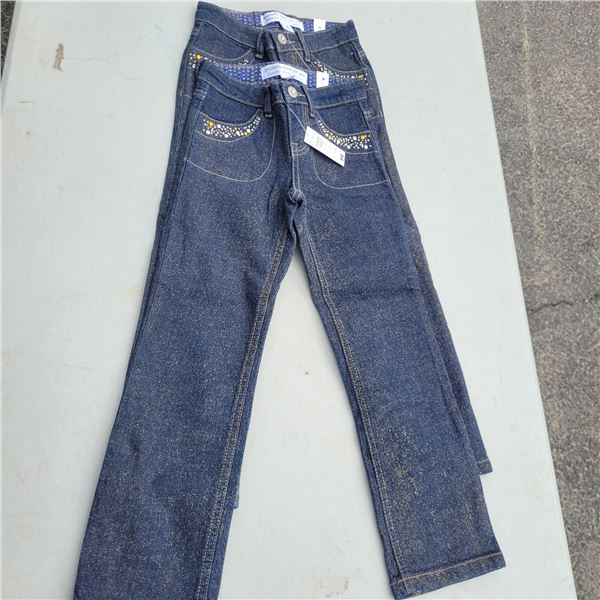 NWT Lot of 2 The Childrens Place Sparkle Jeans - Sz 6