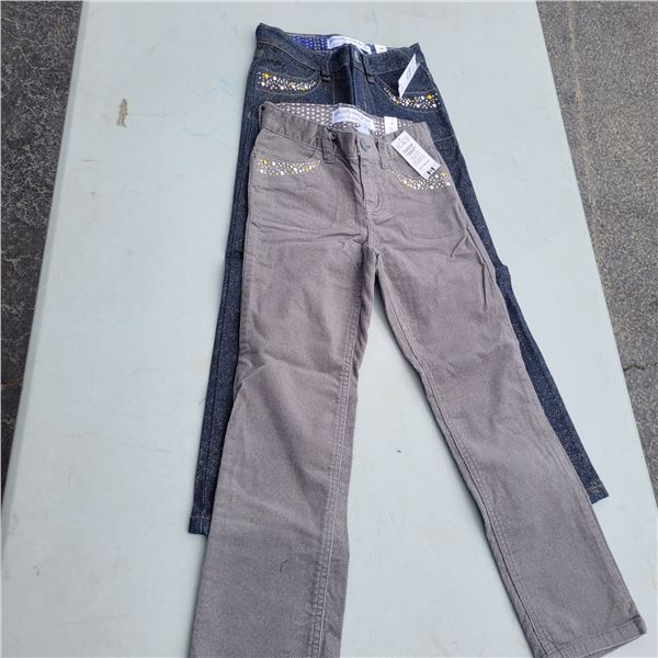NWT Lot of 2 The Childrens Place Sparkle Jeans & Demin Velvet Sz 6
