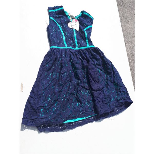 NWT Speechless Blue & Teal Girls Dress - Sz 10