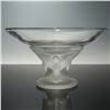 Image 6 : 2pc Frosted and Clear Glass Compotes with Bird Motif